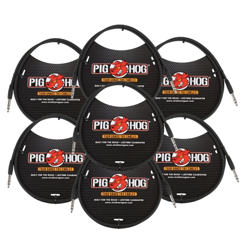 PIG HOG  3Ft 1/4" Trs - 1/4" Trs Cable - 7 Units