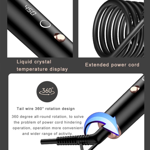 5 in 1 Curling Wand Set with Temperature Display, Curling Iron Set with 5 Interchangeable Ceramic Curling Wands, Instant Heat Up
