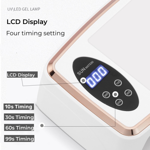 LED Nail Lamp, 380W Hand Pillow Nail Lamp with LED Display, 90 Lamp Chips 4 Timer Nail Dryer Light for Gel Polish for Salon