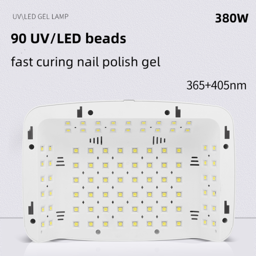 LED Nail Lamp, 380W Hand Pillow Nail Lamp with LED Display, 90 Lamp Chips 4 Timer Nail Dryer Light for Gel Polish for Salon