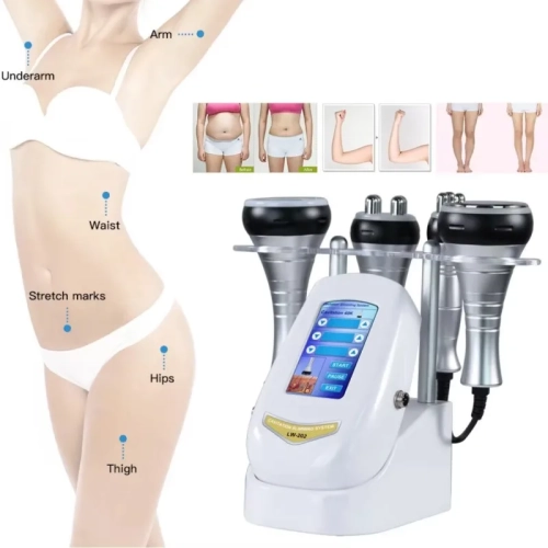 Équipement de beauté 4 en 1, machine de cavitation Ultrasonic RF Forme de vide Fréquence Perte de poids Peau amincissante Resserrage Liftin Appareil