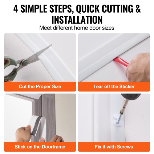 VEVOR 34 FT Garage Door Seal Top and Sides Seal Strip, Universal Weather Stripping Replacement Soft and Hard Composite, Weatherproofing Garage Door