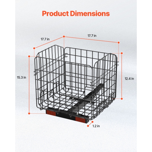 VEVOR Scooter Rear Basket, Folding Metal Wire Basket, Heavy Duty & Spacious Cargo Basket, Works with 1-inch Receiver, Compatible with Most Golden,