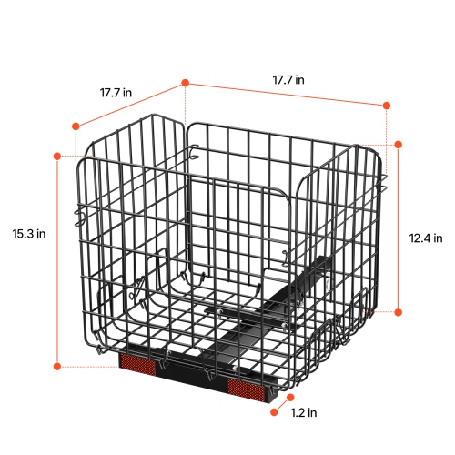 VEVOR Scooter Rear Basket, Folding Metal Wire Basket, Heavy Duty & Spacious Cargo Basket, Works with 1-inch Receiver, Compatible with Most Golden,