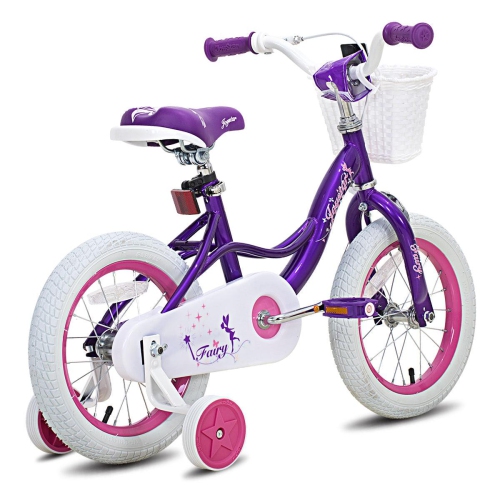 JOYSTAR Fairy 12 Inch Kids Bike for Ages 2 3 4 Years Girls, Toddler Bike with Training Wheels & Handbrake for 2-4 Years Old Child, Purple