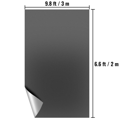 VEVOR 6.6x9.8ft Dance Floor Roll, 0.06in Thick PVC Vinyl, Black/Grey Reversible Portable Dance Floor, Non-Slip Dance Flooring, Ballet Dance Floor for