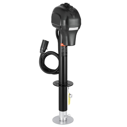 VEVOR 3500 lbs RV Electric Trailer Jack, Heavy Duty, with 7-pin Connector, Manual Crank Handle & Weatherproof Jack Cover, 9.5"-27.5" Lift, for