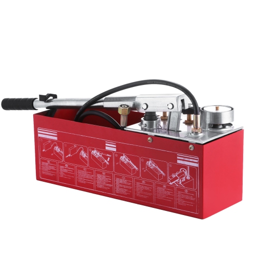 VEVOR 50 Bar Hydraulic Pressure Test Pump Hand Pressure Test Pump 726 PSI 3.2 Gallon Tank 45ML 1/2" BSP Hydrostatic Test Pump for Pipeline Pressure