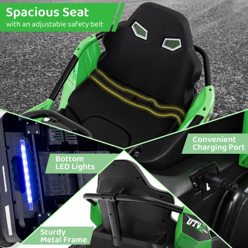 Costway Ride on Car for Big Kids 12V Battery Powered Electric UTV with Remote Control Red/Pink/Green