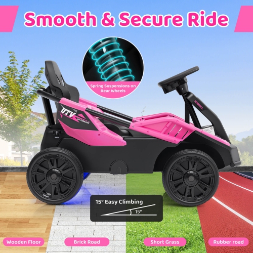 Costway Ride on Car for Big Kids 12V Battery Powered Electric UTV with Remote Control Red/Pink/Green