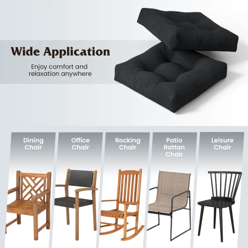 Coussins de siège de chaise de jardin 21 x 21&nbsp;po de Costway, intérieur/extérieur, 2 pièces