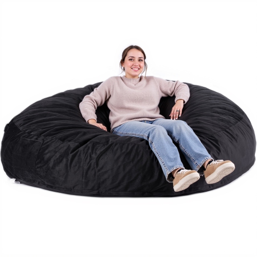 VEVOR Bean Bag Chair, Giant BeanBag Chair with Removable & Washable Cover for Adult, Dutch Velvet & High-Density Foam Filling Round Bean Bag with