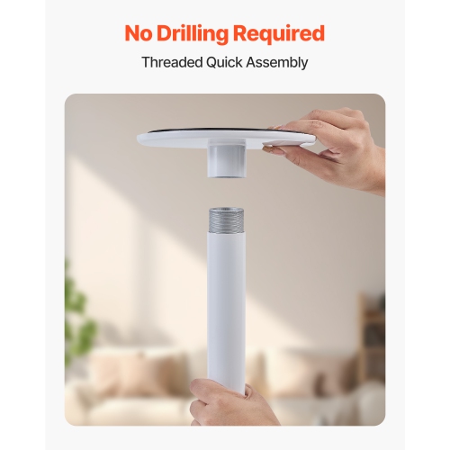 VEVOR Floor-to-Ceiling Transfer Pole, Tension Mounted Bathroom Grab Bar with Anti-Slip Curve Handle, 300 Lbs Capacity Security Pole, Senior Safety