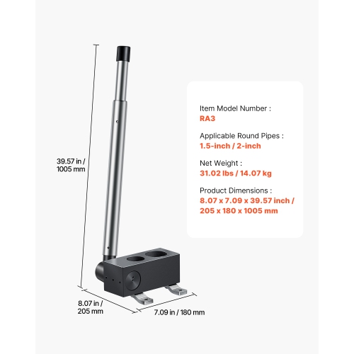 VEVOR Pipe Notcher, Tubing Pipe Notcher for 1.5/2-inch Pipes, Steel Pipe and Tube Notcher with Long Handle for Auto Repair, Construction, Support