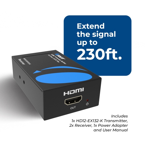 OREI 1080p 1x2 HDMI™ Extender Splitter - 230ft (cat6) (HD12-EX132-K)
