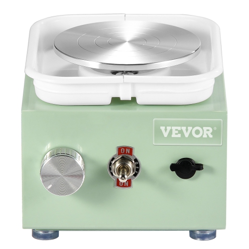 VEVOR 0-320RPM Mini Pottery Wheel, Adjustable Speed Detachable Basin Forming Machine, 2.56in/3.94in 2 Turntables Electric Ceramic Wheel Machine,