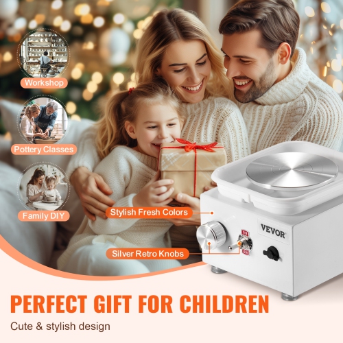 Mini roue de poterie VEVOR 0-320&nbsp;tr/min, machine de forage à cuve amovible à vitesse réglable, tourne-disques 2,56&nbsp;po/3,94&nbsp;po 2,