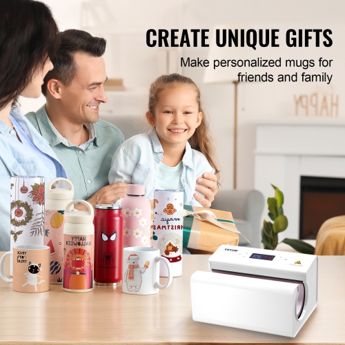 VEVOR 11-30oz Auto Tumbler Heat Press Machine, Mug Heat Press Sublimation Tumblers, Heat Up Fast and Even, Tumbler Press with Tape and Glove, Temp