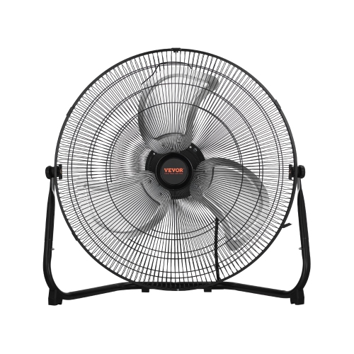 VEVOR 2 PCS Floor Fans, 3 Speeds High Velocity Heavy Duty 20 Inch Industrial Fan, 4800 CFM 360° Adjustable Tilt 21.33 ft/sec Airflow Large Metal Fan,