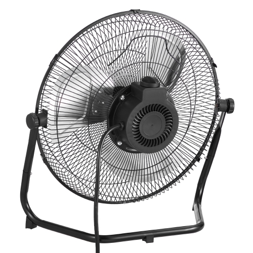 VEVOR 3 Speeds Floor Fan, High Velocity Heavy Duty 14 Inch Industrial Fan, 2560 CFM 360° Adjustable Tilt 19.69 ft/sec Airflow Large Metal Fan, for