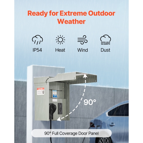 VEVOR 20 30 Amp Temporary Power Outlet Panel, RV EV Electrical Outlet Panel with NEMA 30 Amp GFCI 20 Amp Receptacle Installed, Pre-Wired IP54