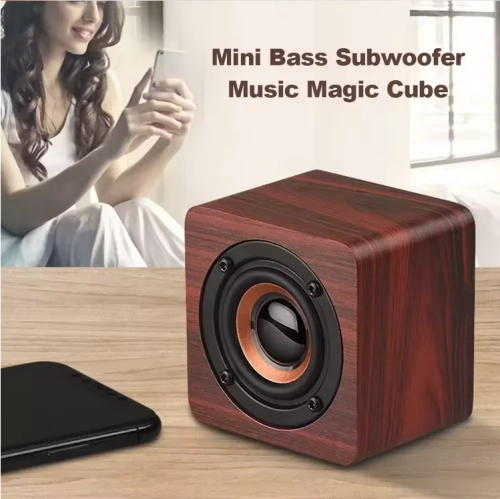 Portable Wooden Speaker, USB Charging Wireless Bluetooth Speaker Compatible with Mobile Phones and iPads