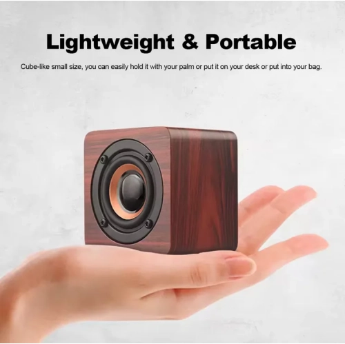 Portable Wooden Speaker, USB Charging Wireless Bluetooth Speaker Compatible with Mobile Phones and iPads