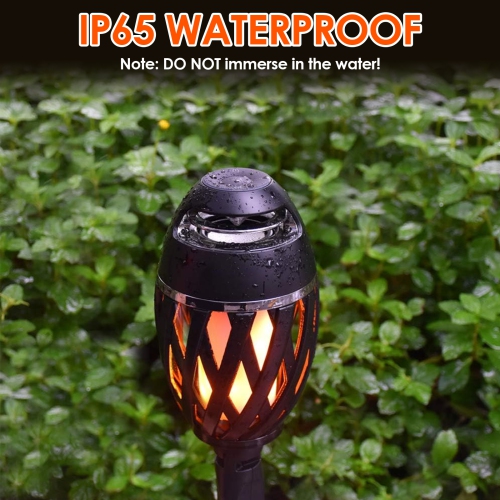 Outdoor Bluetooth Speaker, Portable Speaker with LED Flame Light for Holiday Parties