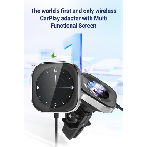 New CarPlay adapter with display fragrance wireless car charger car air outlet clip with screen fragrance wireless carplay portable adapter