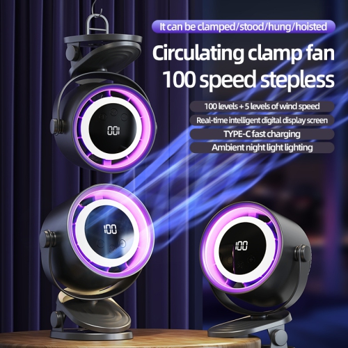 Desktop mini clip fan, living room, office, student dormitory, kitchen wall-mounted foldable portable USB charging clip fan, K8 charging model