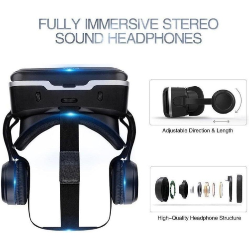 VR glasses Qianhuan sixth generation 3D virtual reality G04E/A VR game console head mounted mobile game controller 3D VR glasses for TV, movies and