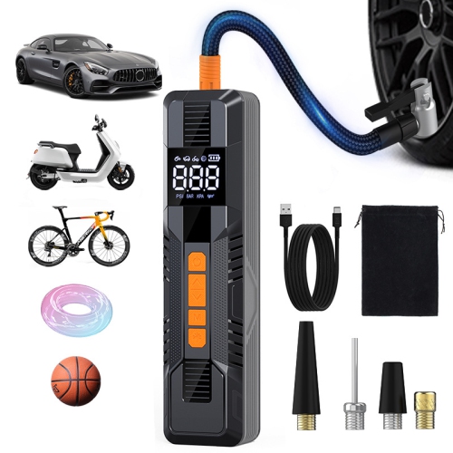 Tire Inflation Portable Air Compressor - and 6000mAh Battery, 12V Mini Air Pump, Air Pump with Pressure Gauge/LED Light, Auto Shutoff, Motorcycle,