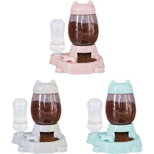 Automatic cat feeder, automatic cat water dispenser without sticking to mouth, large capacity push-type feeder for dogs, cute dog bowl [ordinary cat