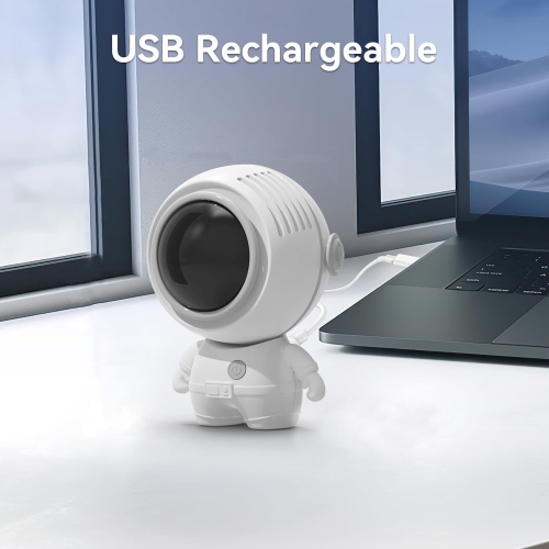 Astronaute d'artéfact de refroidissement, mini ventilateur portatif suspendu de manche de dessin animé, ventilateur portatif de cou, rechargeable USB