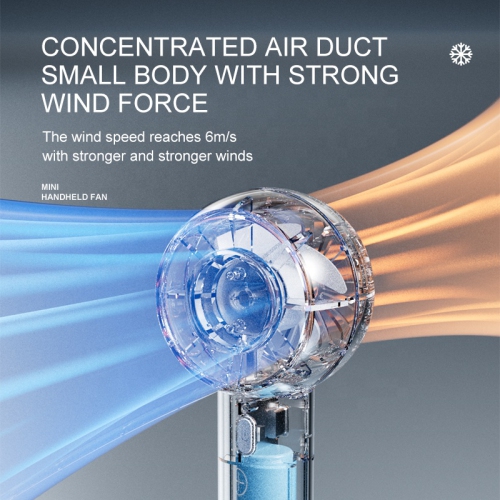Handheld small fan, rechargeable electric fan, mini portable large capacity desktop fan, five-speed adjustment, ultra-long battery life