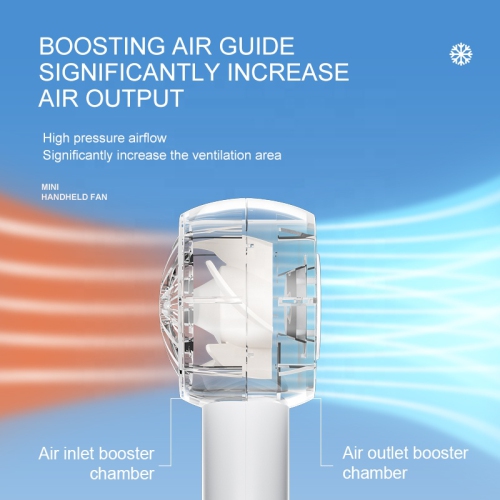 Handheld small fan, rechargeable electric fan, mini portable large capacity desktop fan, five-speed adjustment, ultra-long battery life