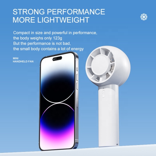 Handheld small fan, rechargeable electric fan, mini portable large capacity desktop fan, five-speed adjustment, ultra-long battery life