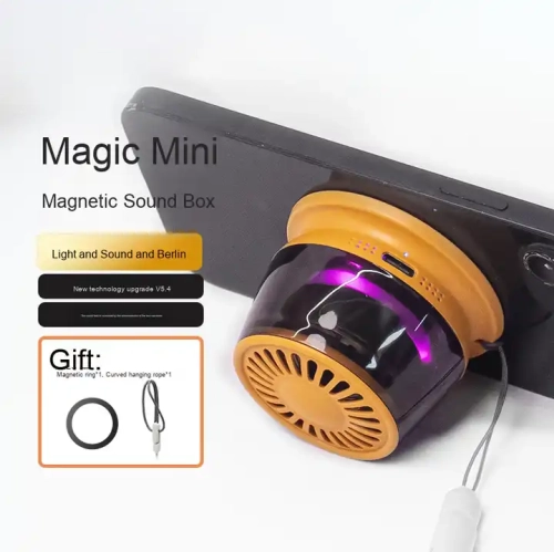 Mini haut-parleur magnétique Bluetooth sans fil, qualité sonore HD, conception portative. Lampe de voiture extérieure magnétique portative LED, série