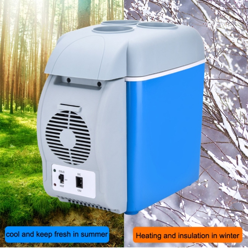 Car small refrigerator, 7.5L mini refrigerator car heating and cooling box car appliance, portable car refrigerator, car and home dual use, with