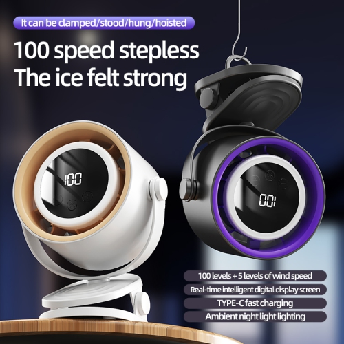 Desktop mini clip fan, living room, office, student dormitory, kitchen wall hanging foldable portable USB charging clip fan, K8 charging model