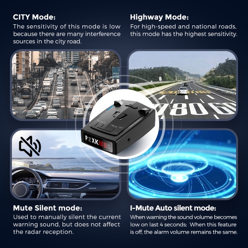 Détecteur de radar électronique mobile pour chien, radar d'avertissement radar laser monté sur véhicule RAD2000, alarme de vitesse