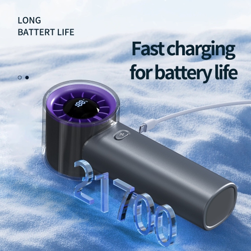 Digital display handheld fan, outdoor mini portable violent fan, intelligent digital display fan with hundreds of adjustment levels, 3000mAh USB
