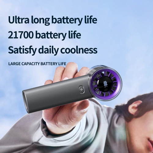 Digital display handheld fan, outdoor mini portable violent fan, intelligent digital display fan with hundreds of adjustment levels, 3000mAh USB