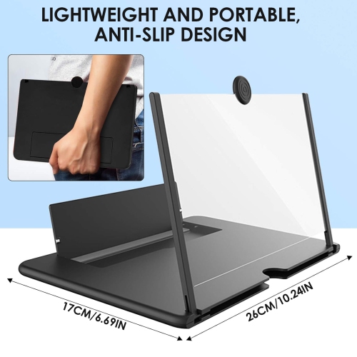 Pull Out 10-Inch Mobile Phone Screen Magnifier, Ultra-Thin Mobile Phone Viewing Stand Suitable for Watching Videos and Learning Online Courses