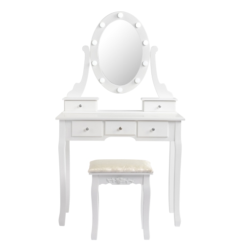 KARL HOME  Ullman Vanity Set With Stool And Mirror