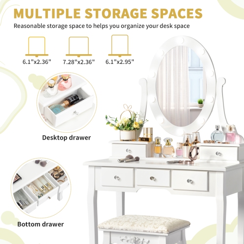 Karl Home Ullman Vanity Set with Stool and Mirror