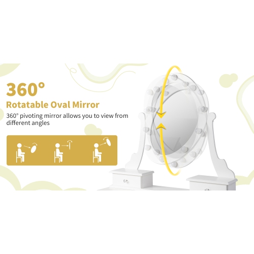 Karl Home Ullman Vanity Set with Stool and Mirror