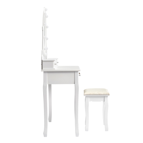 Karl Home Ullman Vanity Set with Stool and Mirror