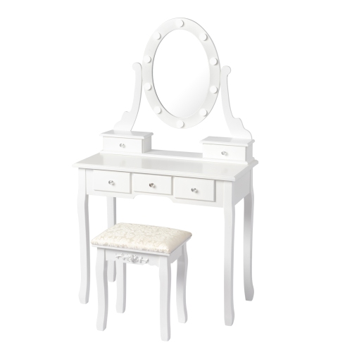 Karl Home Ullman Vanity Set with Stool and Mirror
