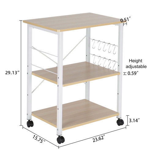 Karl Home Algona Microwave Storage Kitchen Cart